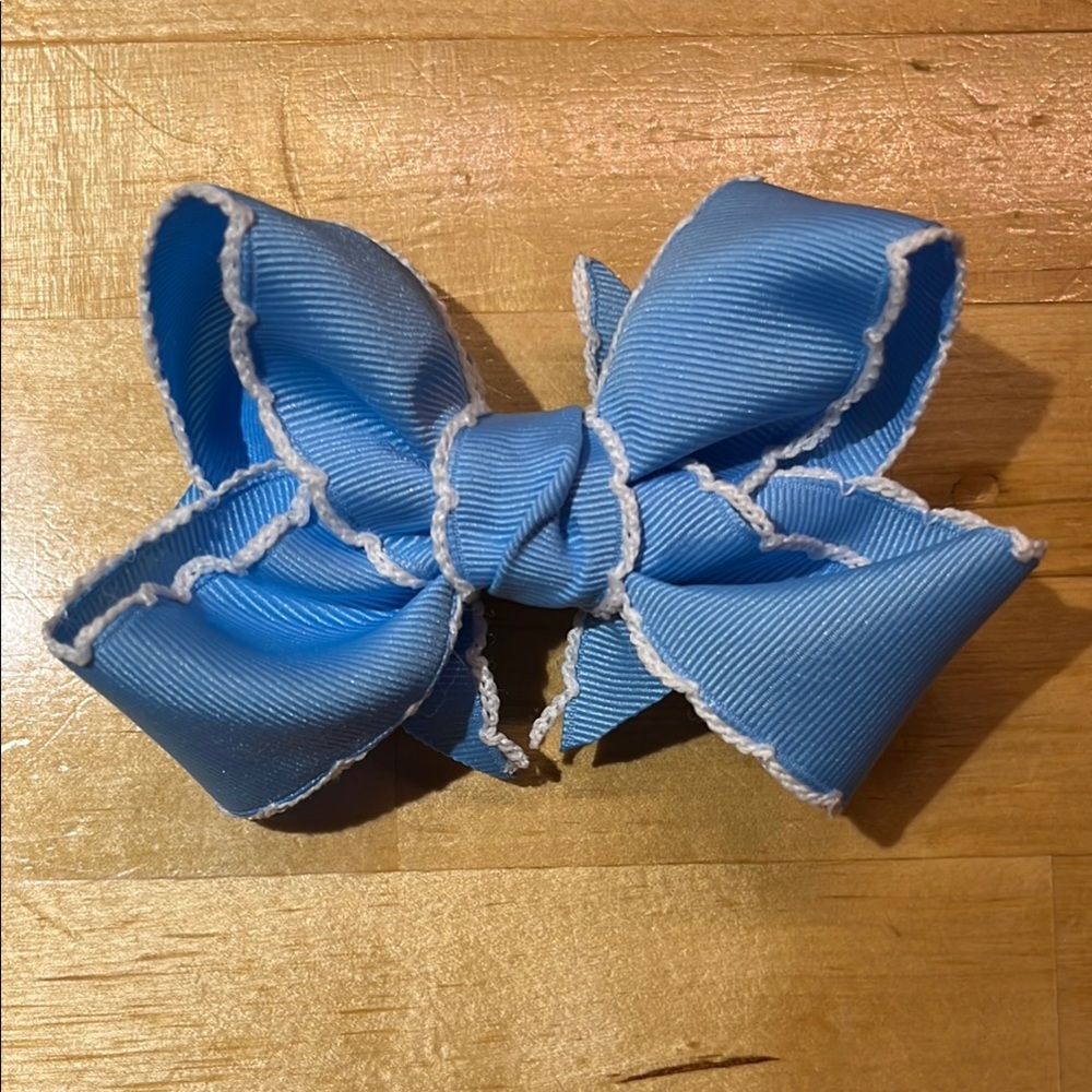 Blue Ribbon Hair Bow for Kids